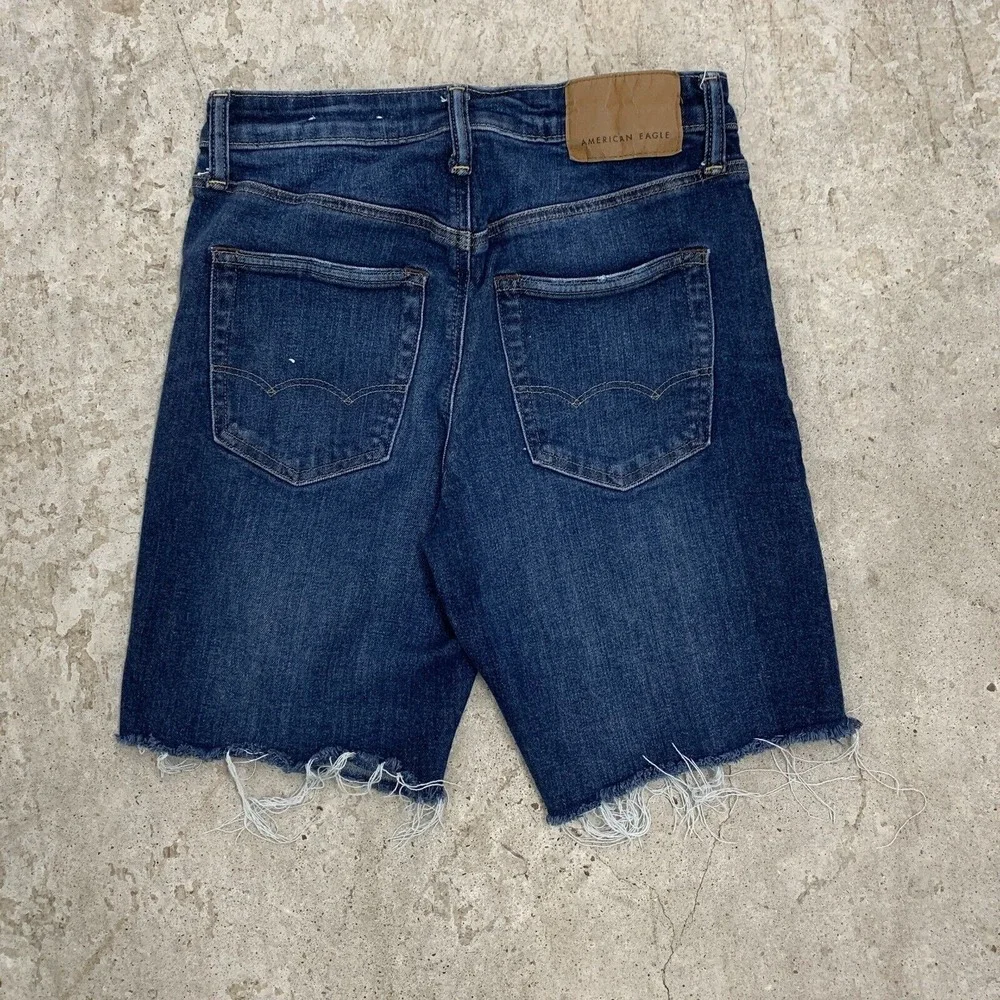 American Eagle Cut Off Jean Shorts Mens 28 Denim Athletic Fit Jorts Distressed